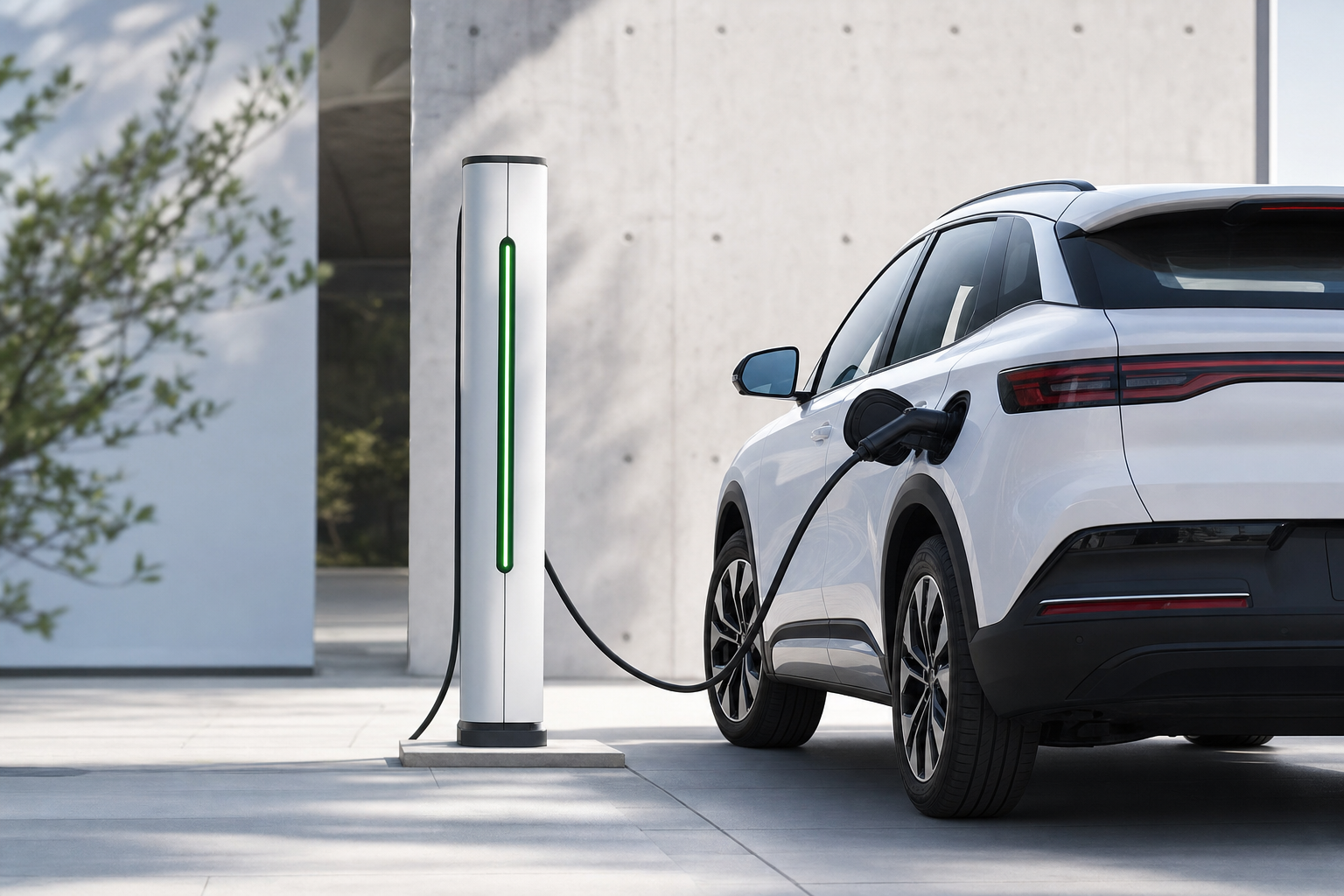 Veículo elétrico carregando em estação Multcharge